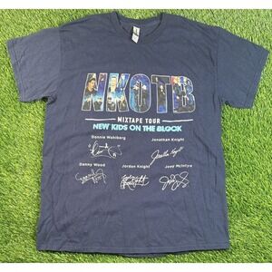 New Kids On The Block Sz L Mixtape Tour 2019 Concert Shirt Band Tee Autograph